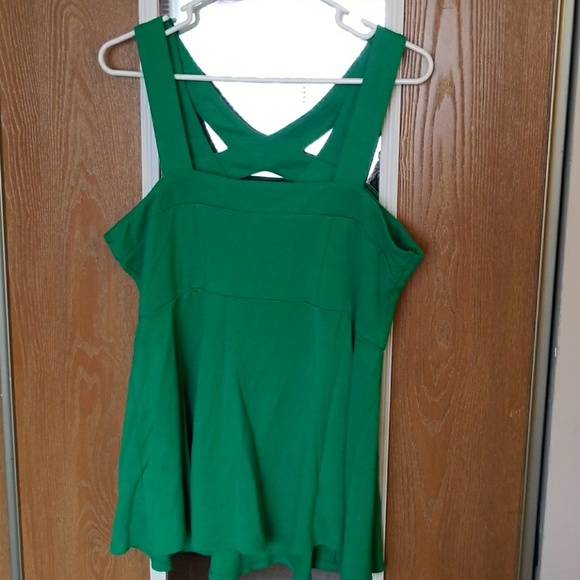Torrid Green Strappy Peplum Top - Picture 2 of 3